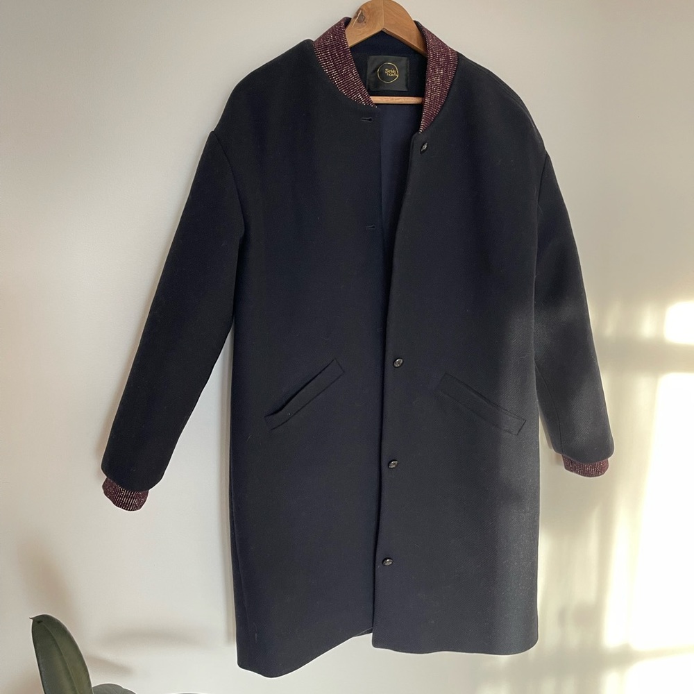 Long Bomber Blanket Coat